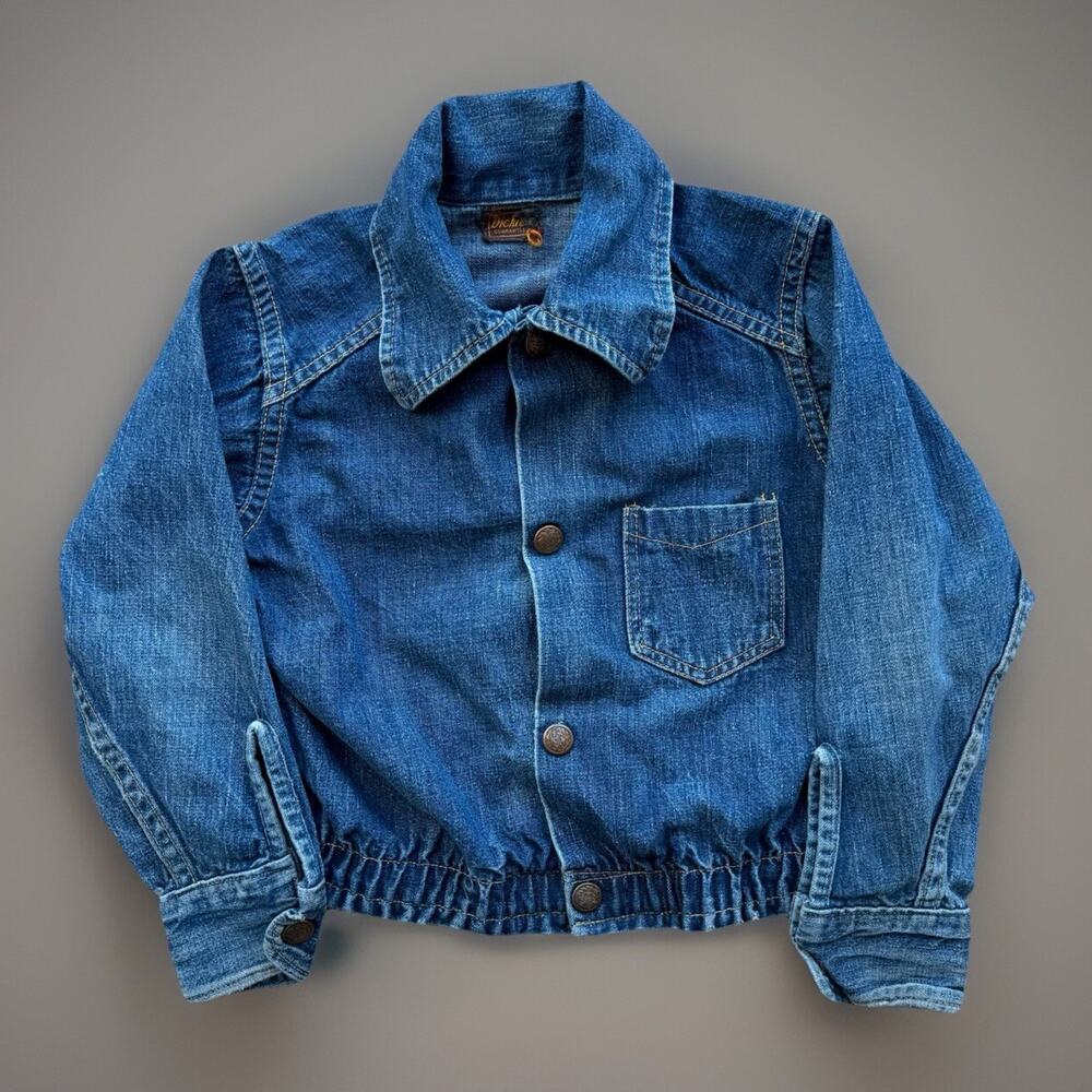 Vintage Dickies Denim Selvedge Jacket Toddler Small Blue 40s Made in USA